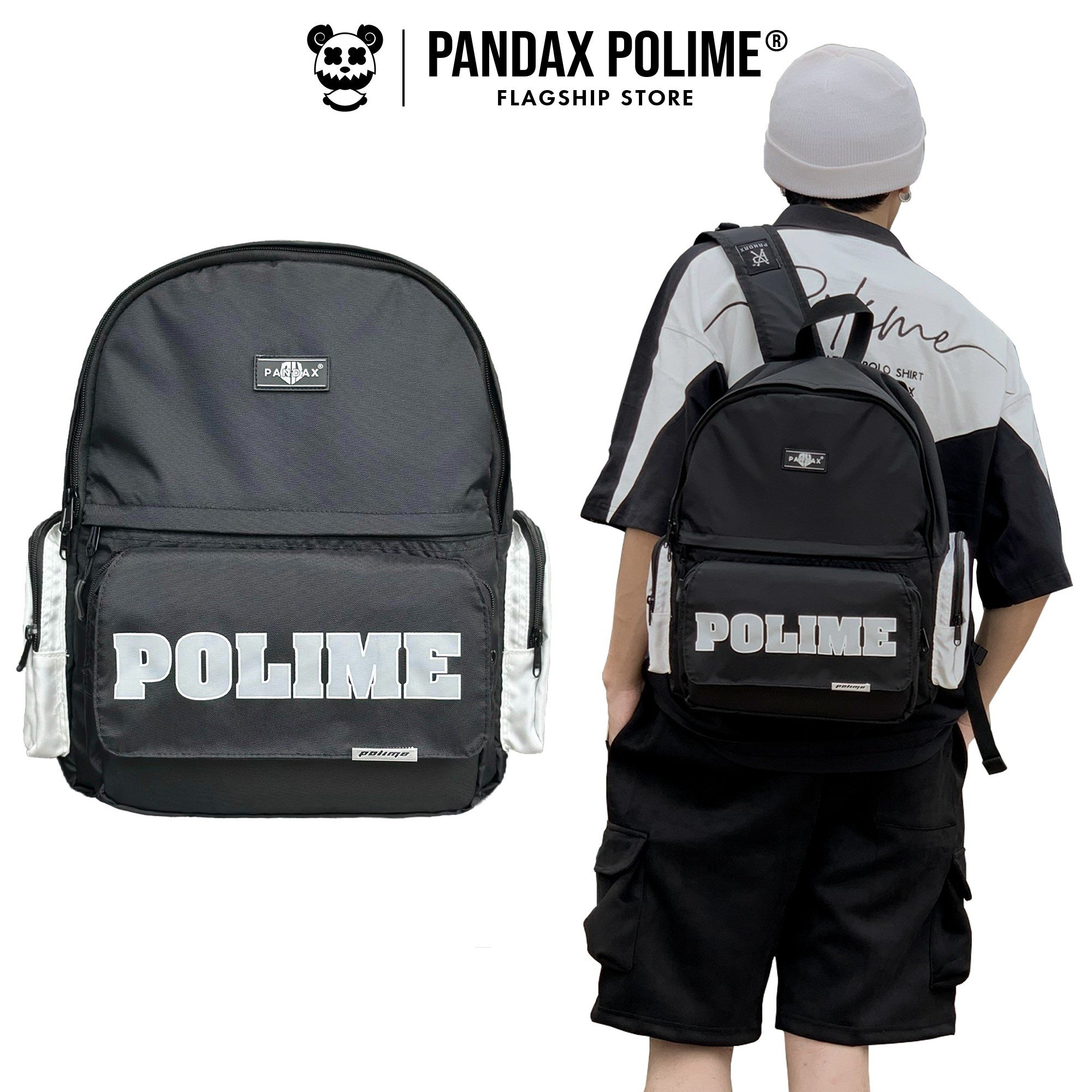 Balo đi học thời trang du lịch cặp đựng laptop backpack basic local brand PANDAX POLIME