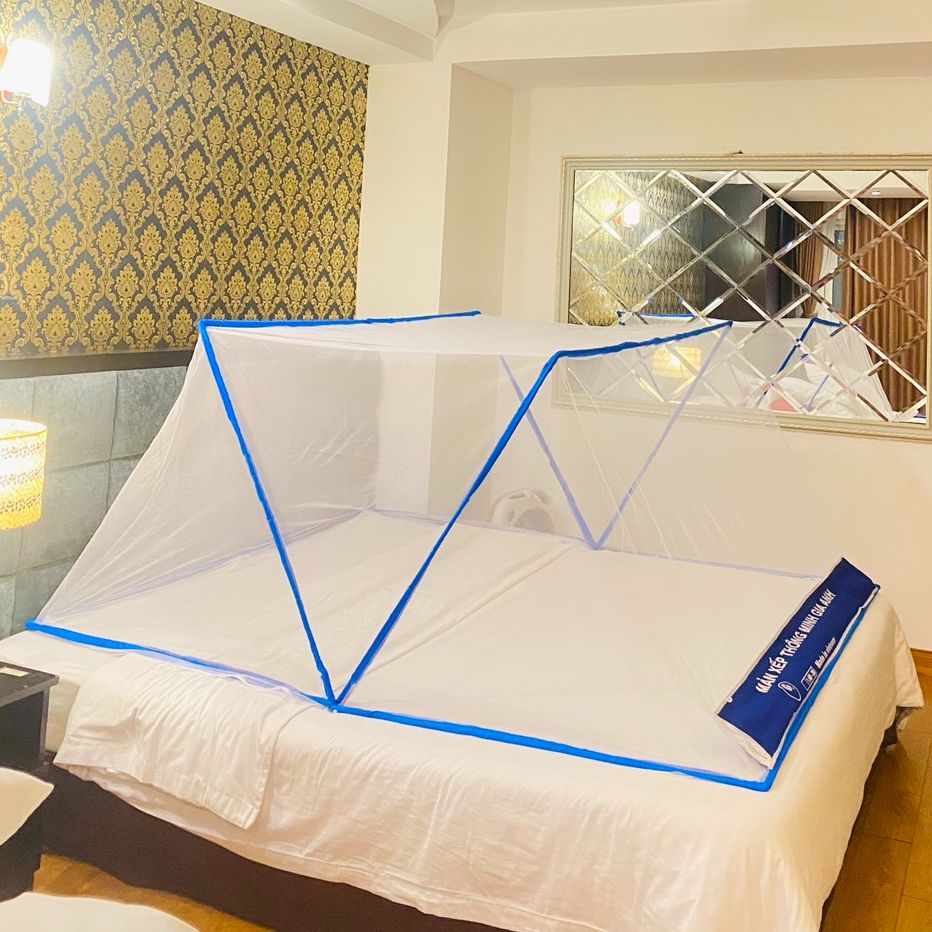 Mùng Ngủ Xếp Gọn Đỉnh Vuông Chân Viền - Màn Chụp Gấp Gọn Đỉnh Vuông Chân Viền- Mùng Tự Bung - Màn Phòng Ngủ
