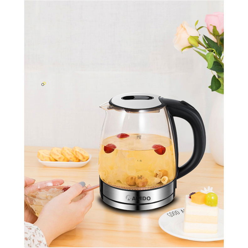 ấm inox đun nước,bình đun siêu tốc asanzo,dụng cụ bếp cao cấp,Ấm đun nước siêu tốc-BÌNH SIÊU TỐC CÓ ĐÈN LED CH ÍNH H ÃNG RAPIDO 1.8L CÔNG SUẤT LỚN, Nồi Siêu Tốc Bền Đẹp, Giá Mê Ly, Dẫn Đầu Xu Hướng