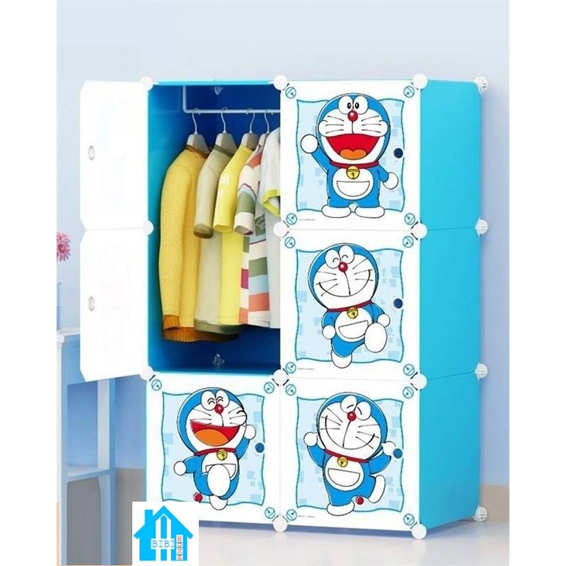 [HCM]Tủ nhựa ghép 6 ô xanh doremon sản phẩm tốt chất lượng cao cam kết như hình độ bền cao