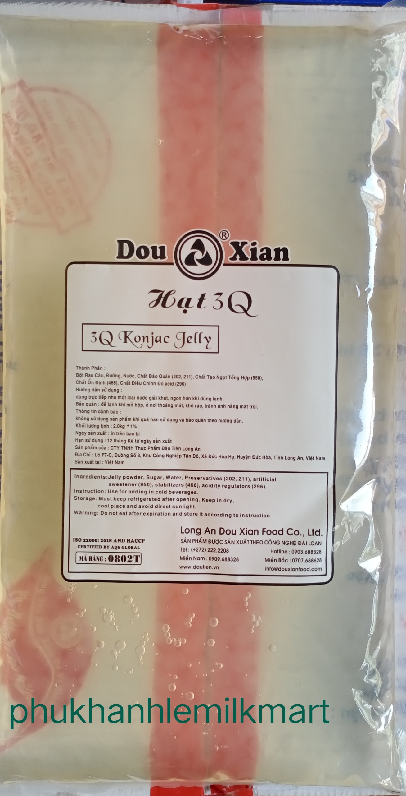 Trân châu 3q dou xian gói 2kg- 3q konjac jelly