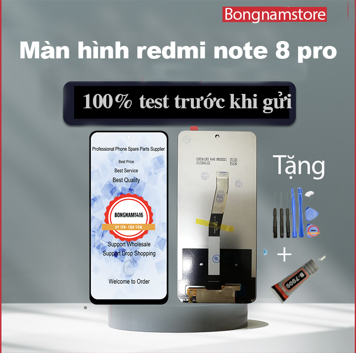 Màn hình redmi note 8 pro tặng kèm bộ sửa và keo dán b7000