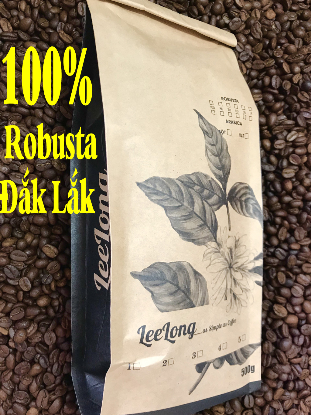 1KG CÀ PHÊ ROBUSTA ĐẮK LẮK