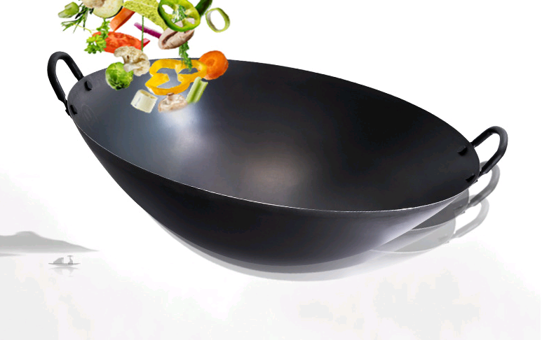 chảo thép chống dính chiên xào size to loại 2 quai sách