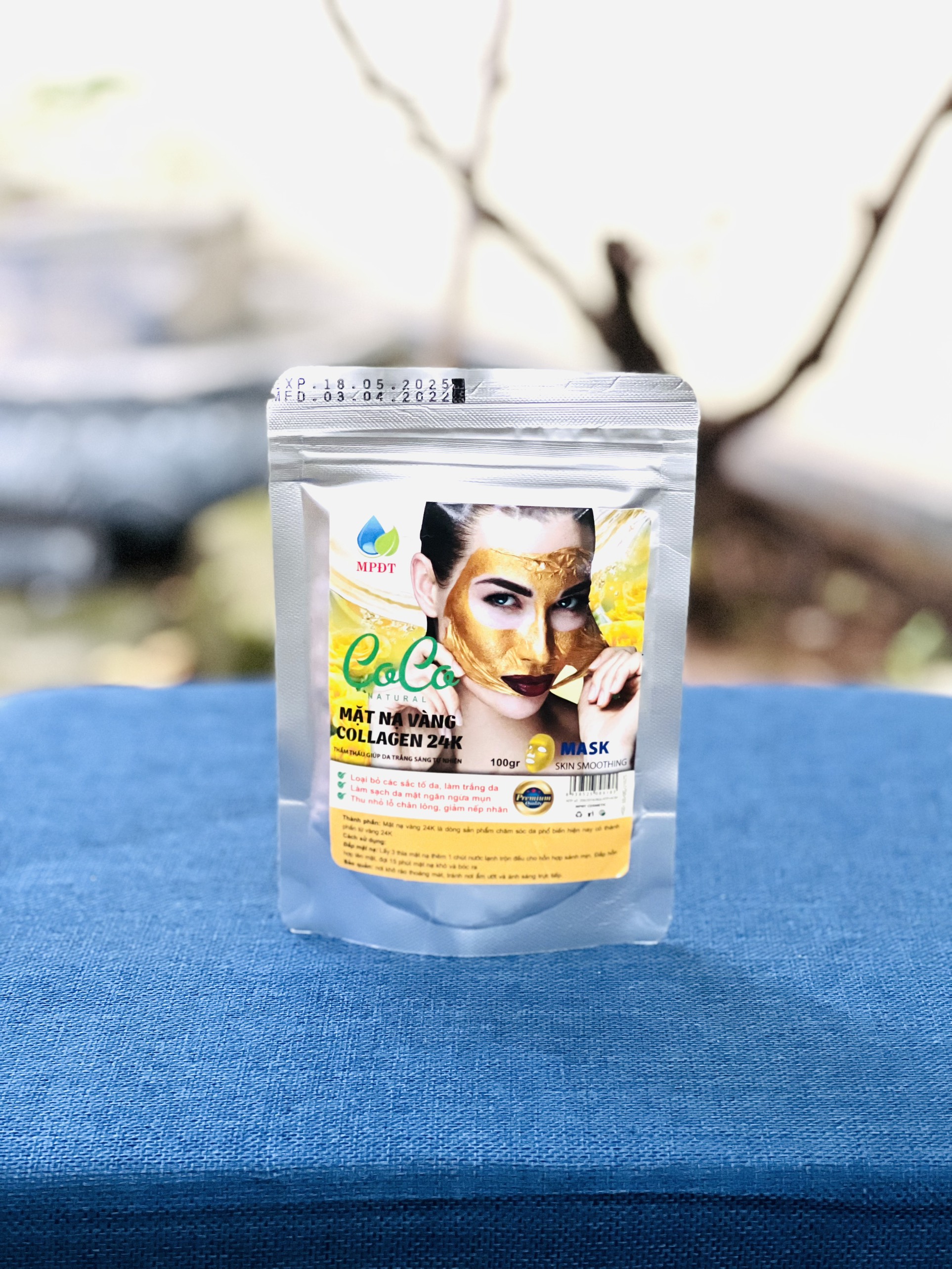 BỘT ĐẮP MẶT NẠ COLLAGEN TINH CHẤT VÀNG 24K GOLD GÓI 100GR hàng cao cấp ,....