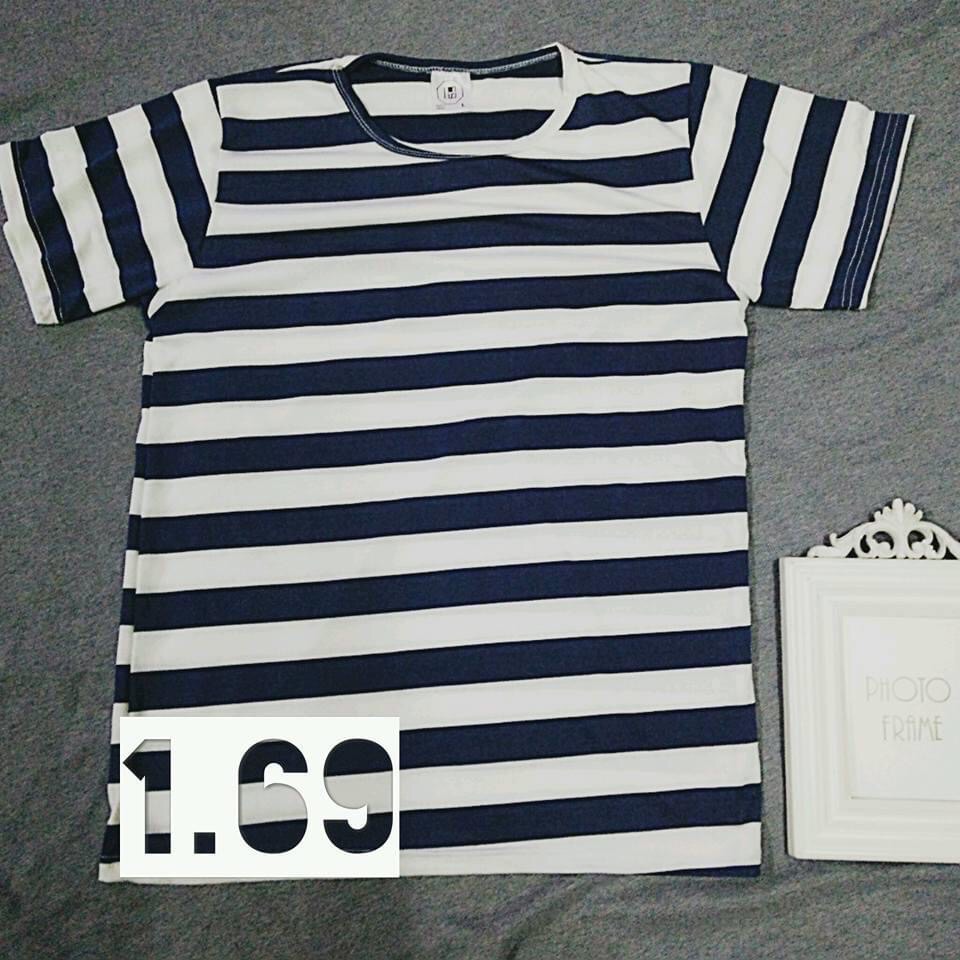 Áo Thun Nam Nữ Unisex - Sọc Xanh Trắng Ngang -  Không Lỗi Thời