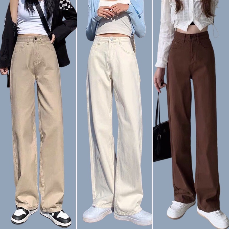 HOÀN TIỀN 15% - Quần Kaki trơn Quần Baggy Nam Nữ jean Ống Suông Rộng Trẻ Trung Năng Động Quần ống rộng kaki