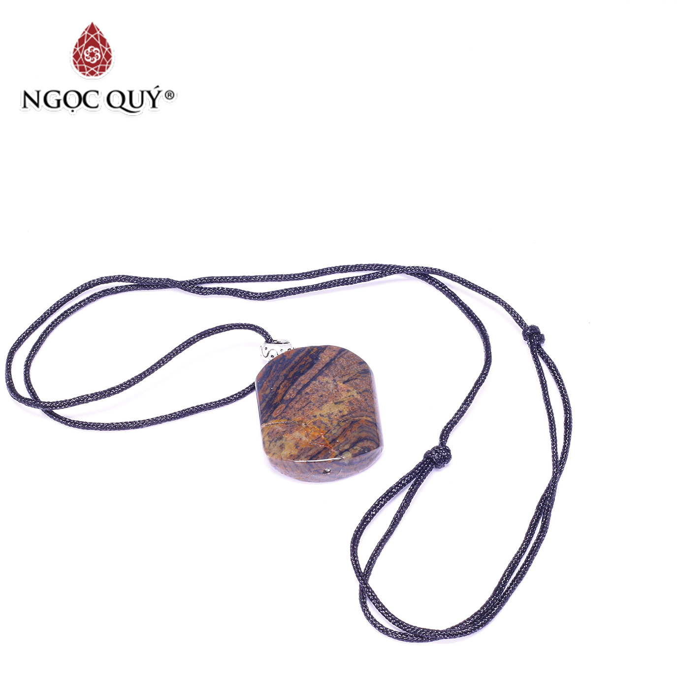 [HCM]Mặt dây chuyền gổ hóa thạch 30x25mm mệnh hỏa  mộc - Ngọc Quý Gemstones