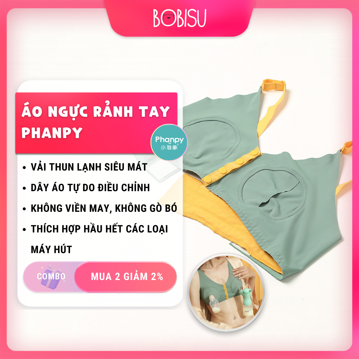 Áo ngực rảnh tay cho máy hút sữa Phanpy