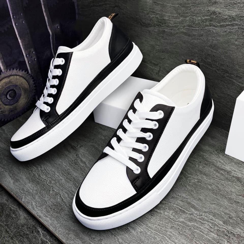 Giày thể thao nam sneaker - Trắng viền đen hàng mới về