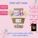 Thùng 35 gói bông tẩy trang Aura Beauty 120+30 miếng