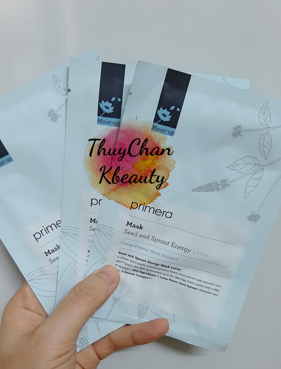 MS68 Mặt nạ giấy dưỡng ẩm chiết xuất hạt sen Primera mask Seed and Sprout Energy Lotus
