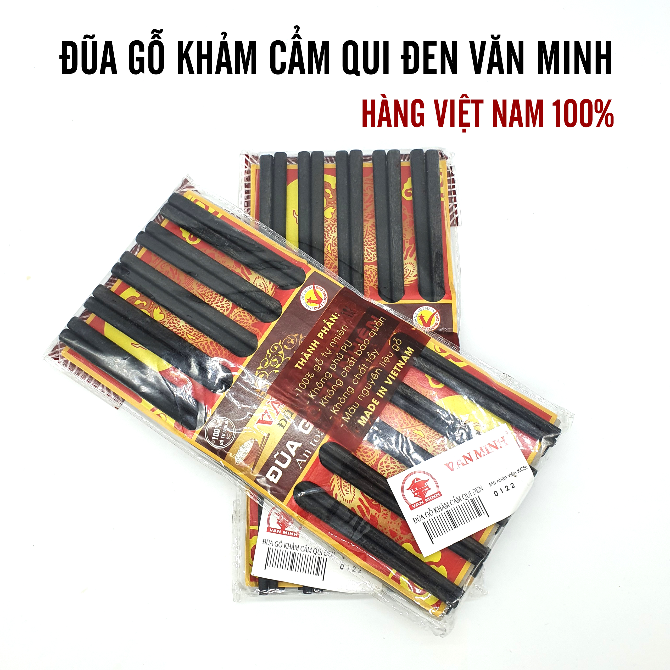 Bộ 10 Đôi Đũa Màu Đen Văn Minh Được Làm Từ 100% Gỗ Tự Nhiên