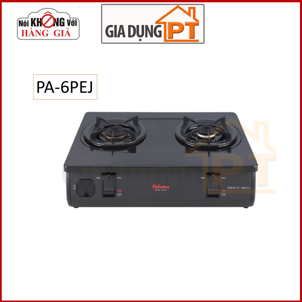 Bếp gas dương để bàn Paloma PA-6PEJ, nhập khẩu nguyên chiếc từ Nhật Bản, mặt bếp tráng men, đầu đốt ECO siêu tiết kiệm