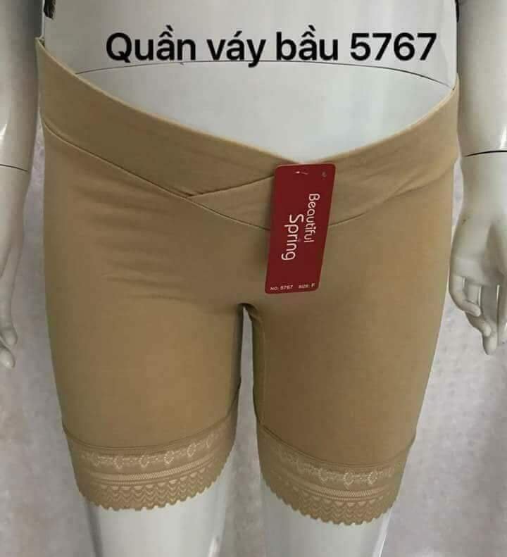 Quần đùi bầu mặc váy cạp chéo viền ren cực đẹp