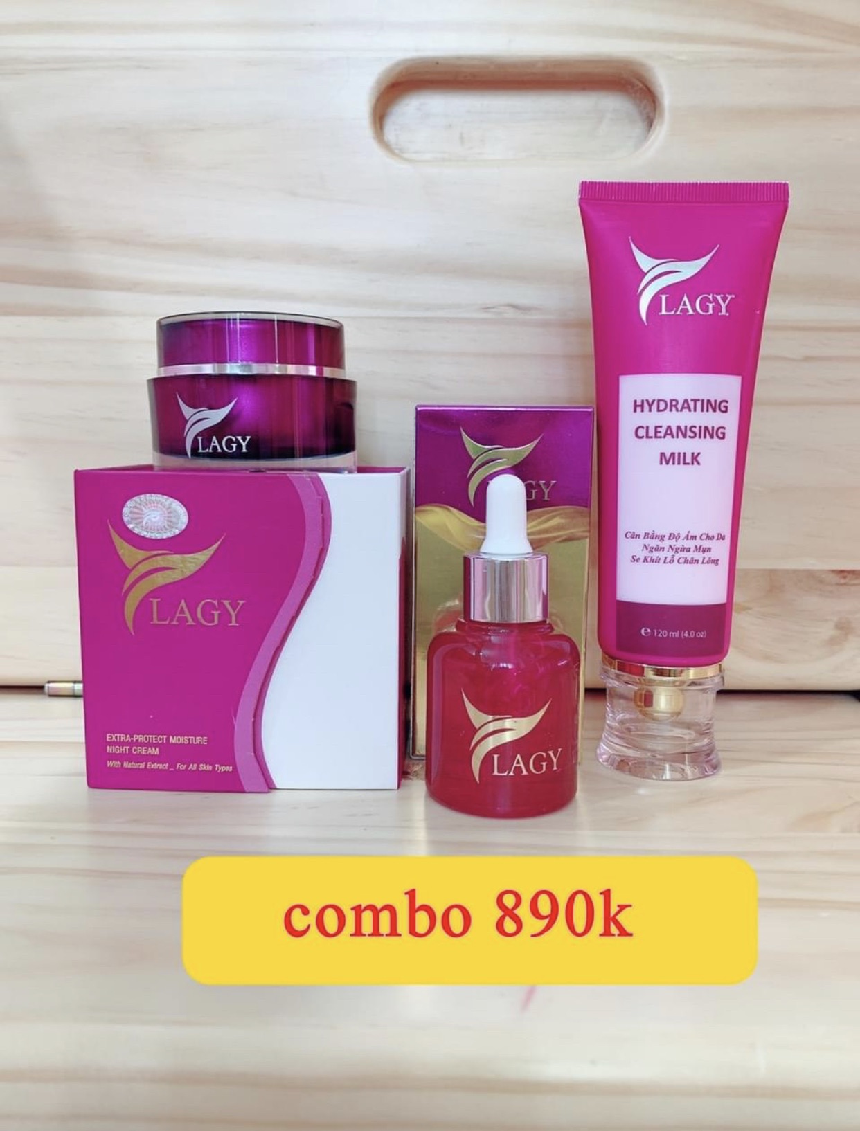 Bộ Kem Ylagy 3 sản phẩm gồm kem Face Collagen- Serum Tảo Non - Sữa Rữa Mặt Mẫu Mới