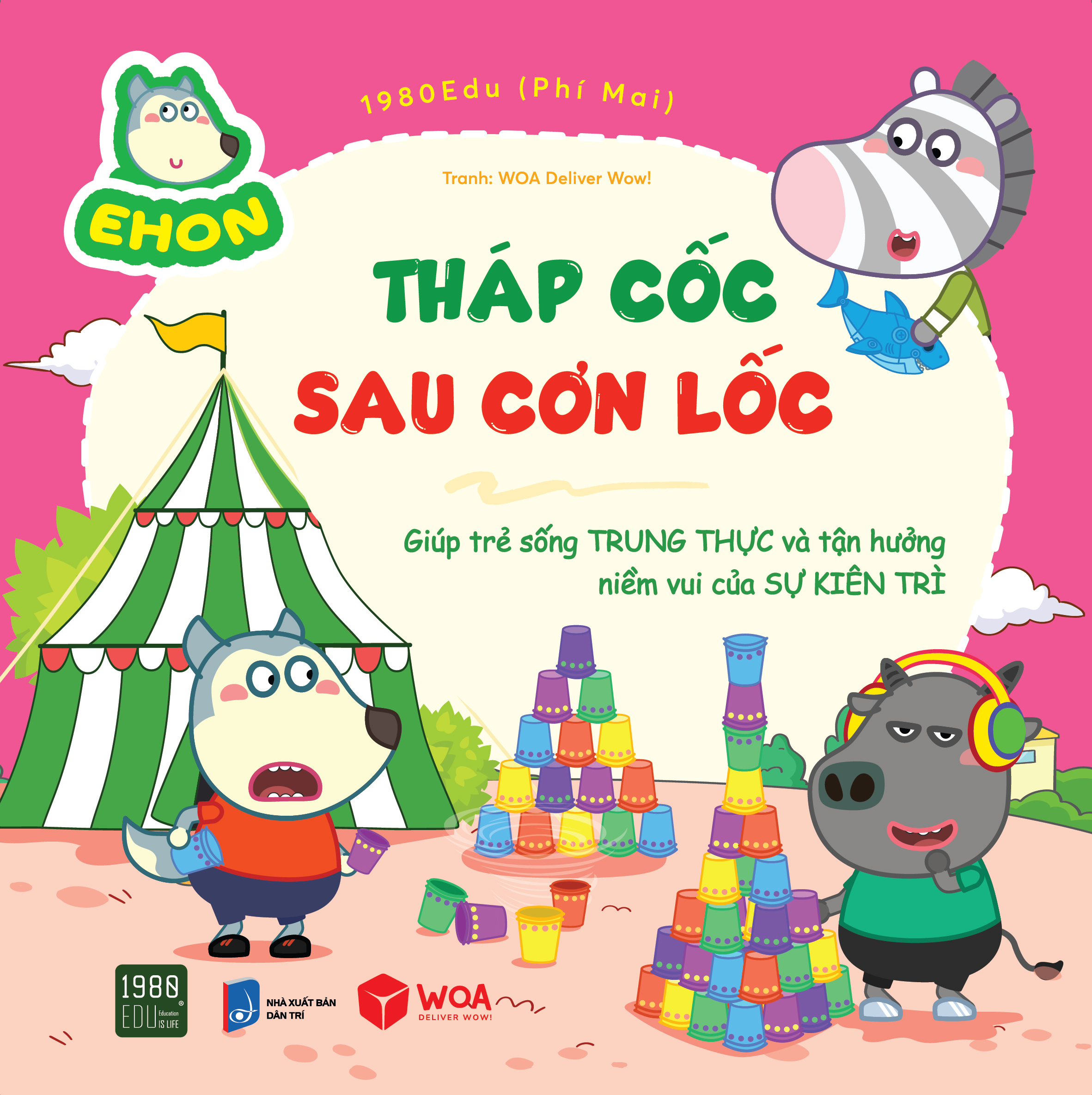 Sách - wolfoo ehon - tháp cốc sau cơn lốc