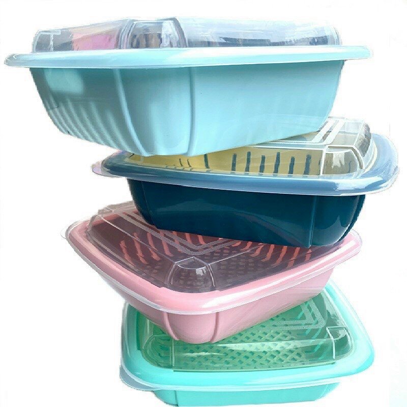 [RỔ NHỰA KÈM THAU CÓ NẮP ĐẬY , BỘ HỘP NHỰA KÈM RỔ ĐỰNG THÔNG MINH, RỔ ĐỰNG TRÁI CÂY , HỘP ĐỰNG HOA QUẢ BỎ TỦ LẠNH- THAU RỔ NHỰA CÓ NẮP ĐẬY AN TOÀN