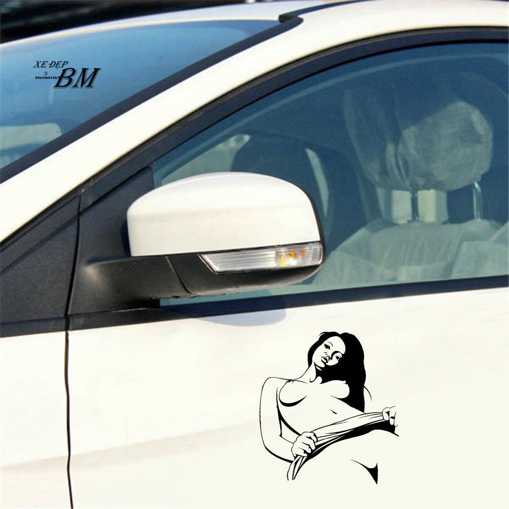 Decal dán trang trí hình cô gái gợi cảm cho các loại xe