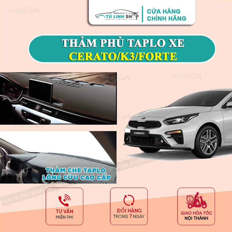 Thảm Taplo Forte / CERATO / K3 chính hãng MINCAR hoặc bằng lông Cừu 3 lớp và Da Cacbon