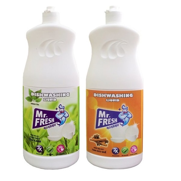 [Hoàn Tiền 10%] Bộ 2 chai nước rửa bát Mr. Fresh Hàn Quốc 820ml 2 Hương Ngẫu Nhiên BH610