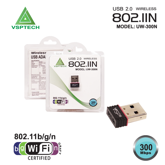 [HCM]Usb Thu Wifi Không Dây UW-300N 802.11 Tốc Độ 300Mbps