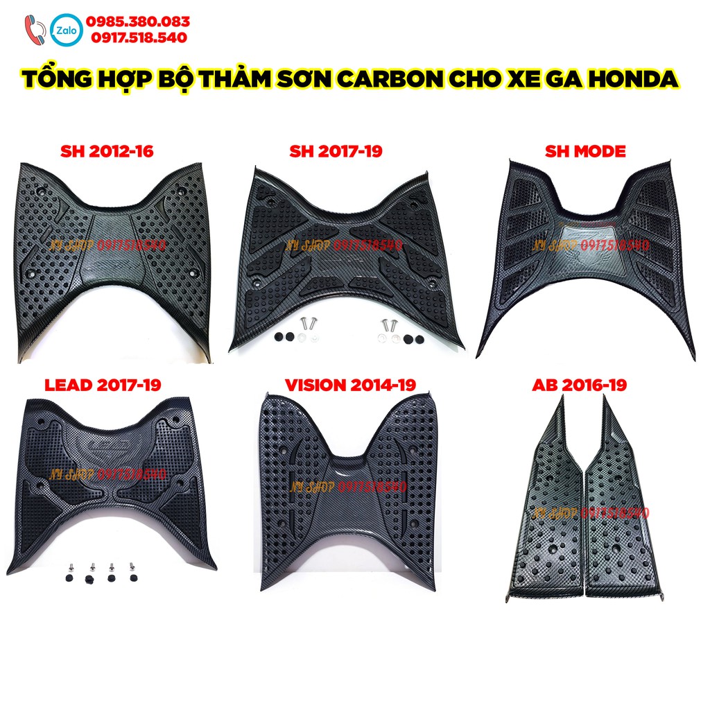 🏆 THẢM ĐỂ CHÂN SƠN CARBON HONDA SH 2012 - 19, SH MODE, AB, LEAD, VISION 🏆