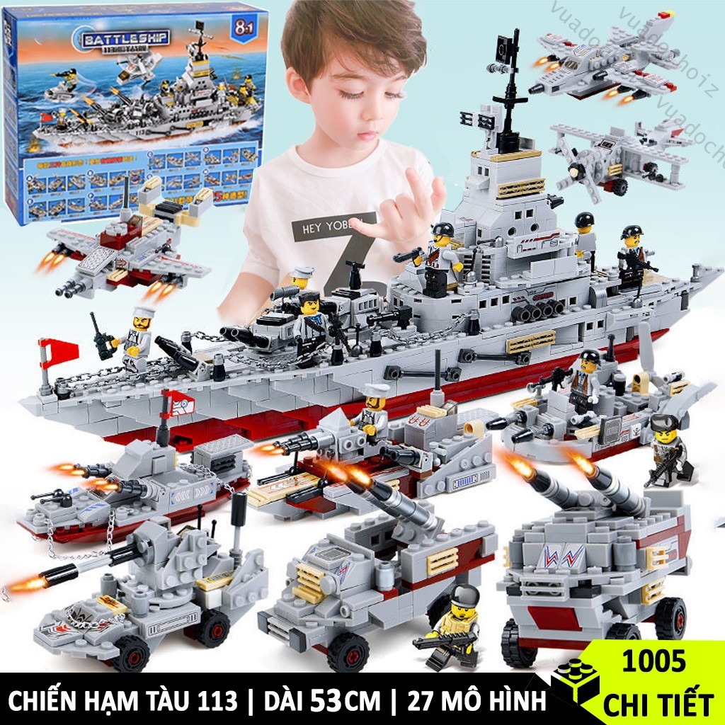 Đồ chơi lắp ráp﹍ Bộ đồ chơi lắp ráp xếp hình Lego Tàu Chiến Hạm Lego Thuyền bảo vệ bờ biển