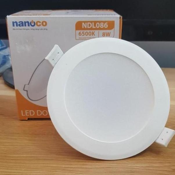 Đèn led âm trần 8w downlight nanoco ndl086 ánh sáng trắng