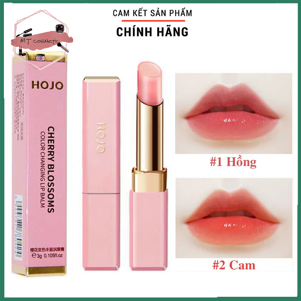 [HCM]Son Dưỡng Có Màu HOJO Cherry Blossom Dưỡng Môi Mềm Mịn Son dưỡng môi có màu HOJO đổi màu theo nhiệt độ