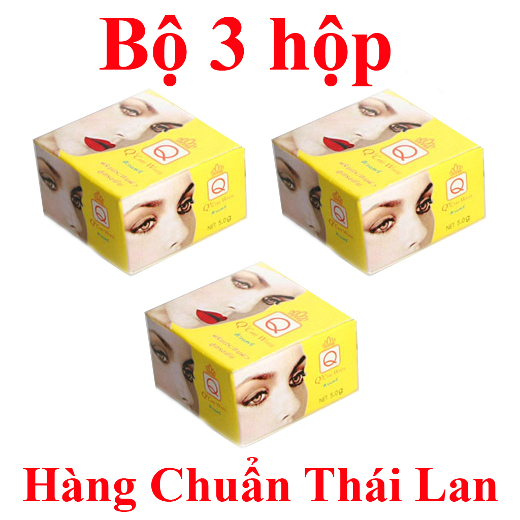 Bộ 3 hộp Kem nghệ Q Care White Thái Lan giúp hết mụn, mờ nám tàn nhang cho làn da trắng hồng và căng mịn