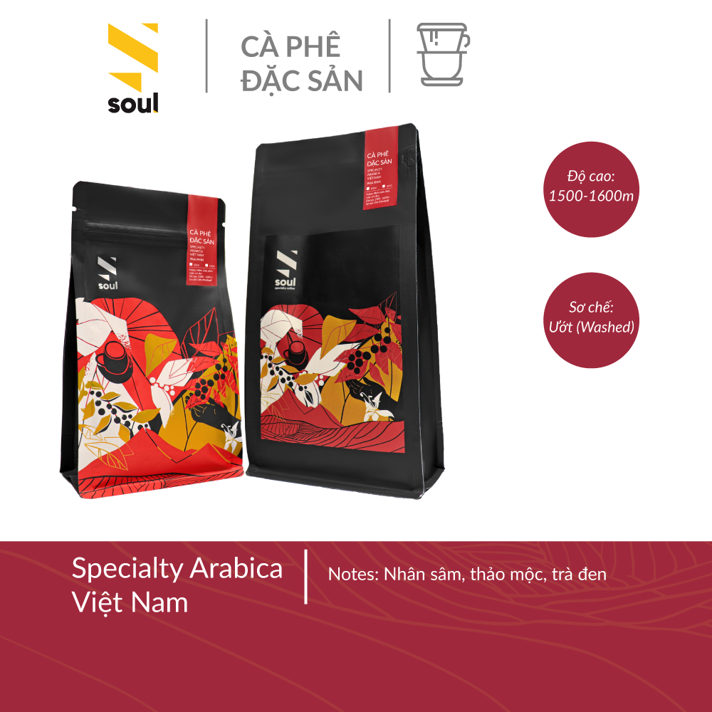 Cà phê đặc sản Pha Phin - Specialty Arabica túi 200 Gram túi 500 Gram - Soul Specialty Coffee