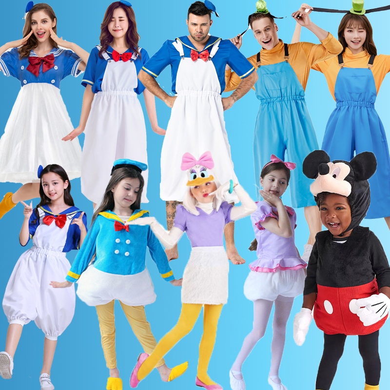 Disney Donald Duck Daisy Mickey Mouse cosplay costume adult children parent-child cartoon performance