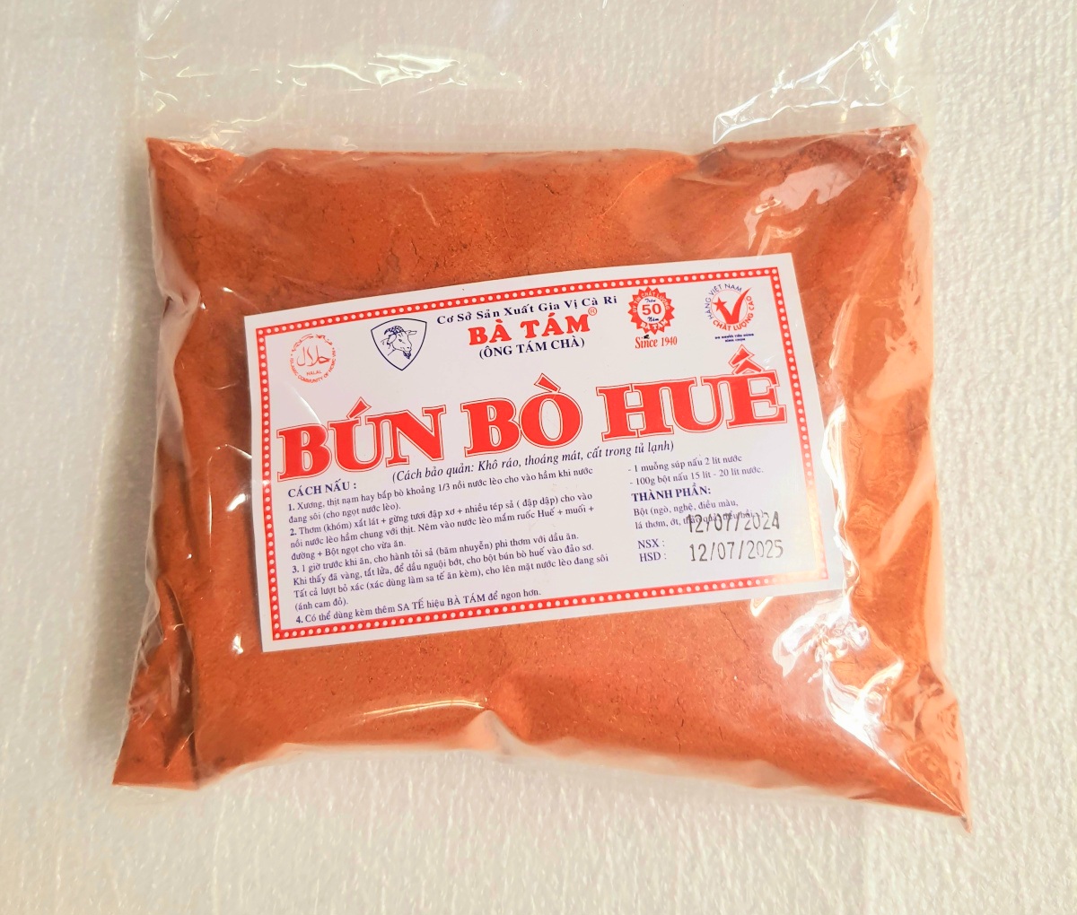 Bột thơm bột gia vị nấu bún bò huế bà tám gói 500g