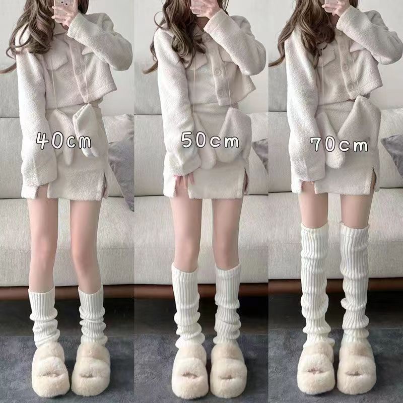 Vớ dệt kim giữ ấm chân phong cách lolita nhật bản 40-70cm