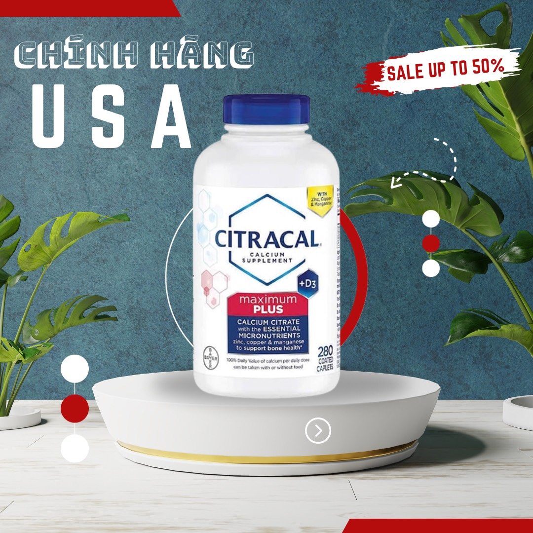 Viên uống bổ sung canxi Citracal Maximum Calcium Citrate 280 viên của Mỹ