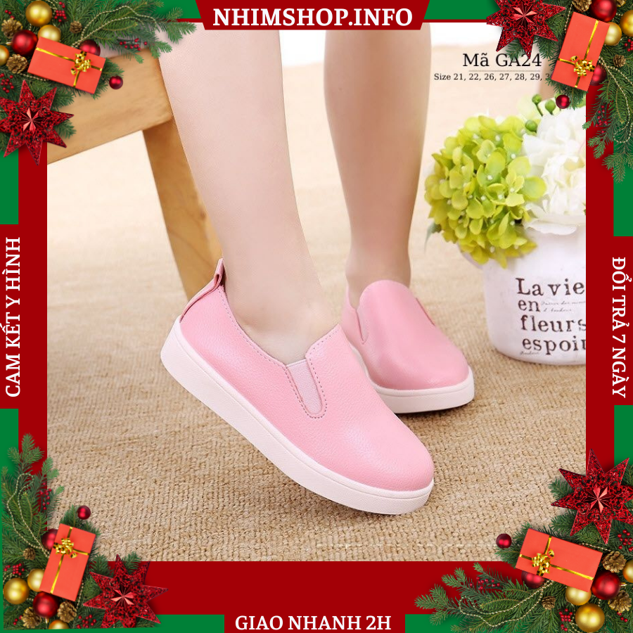 Giày Slip Ons Bé Gái 1 - 12 Tuổi màu hồng xinh xắn GA24