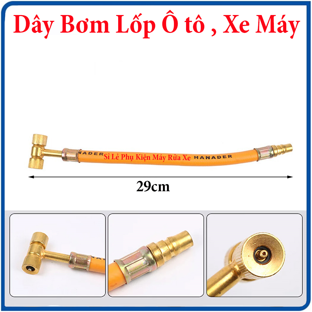 Dây bơm lốp xe ô tô, xe máy 2 đầu búa