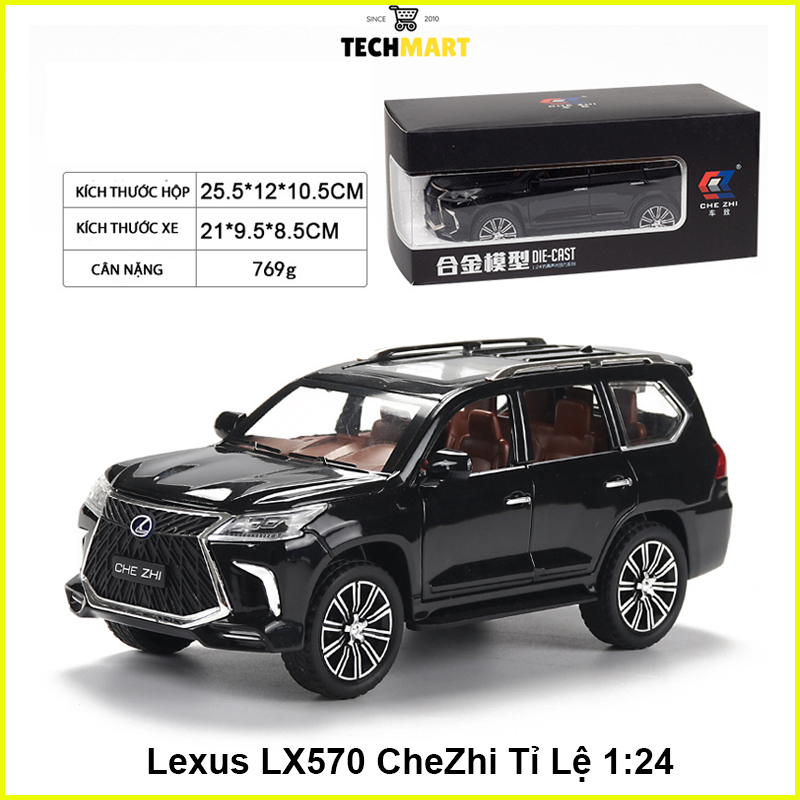 Xe mô hình trưng bày Lexus LX570 CheZhi Tỉ Lệ 1:24 Chất Liệu Hợp Kim, Có Đèn Và Âm Thanh
