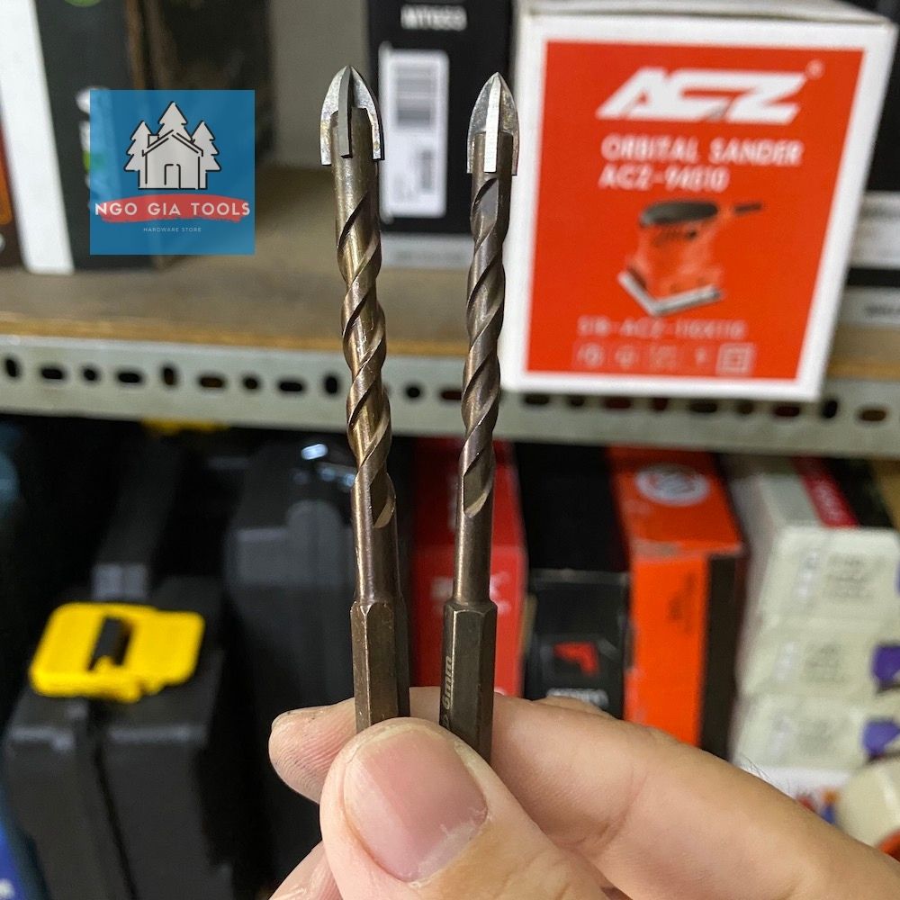 Mũi khoan tường 4 cạnh chuôi lục giác, không dùng búa, không bể gạch, khoan ngọt, hàng cao cấp (6mm/8mm)