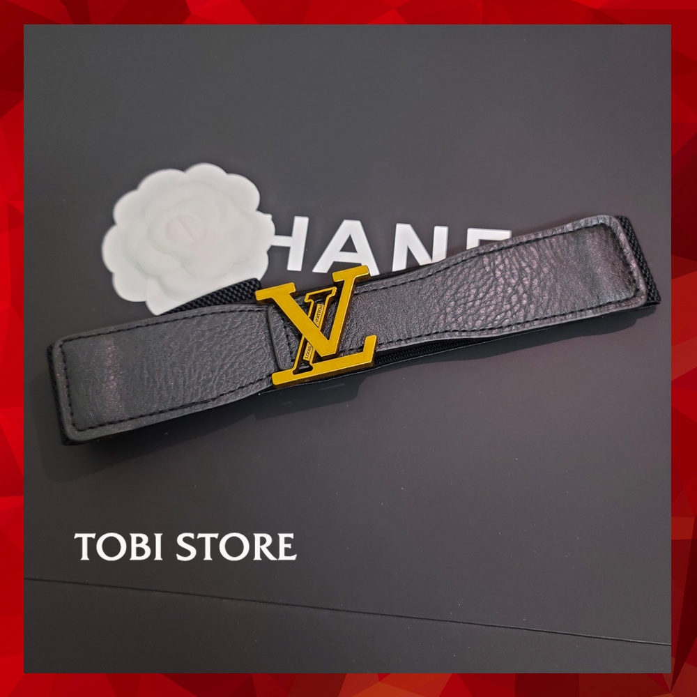 Đai váy nịt váy da pu thương hiệu l.v bản 4cm tb621