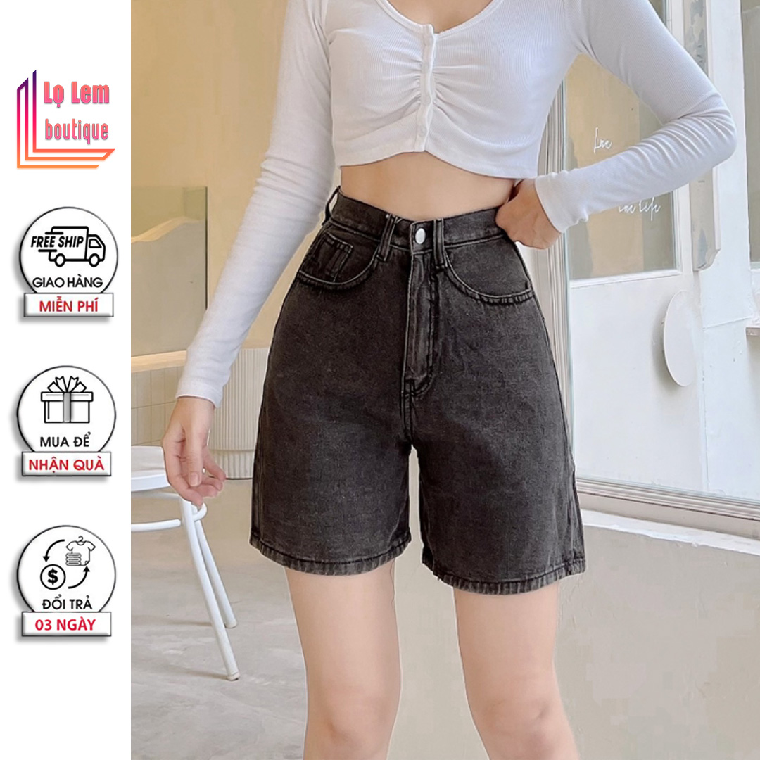 Quần short Nữ ống rộng lưng cao đi chơi mặc nhà phong cách năng động cá tính - Lolem Boutique