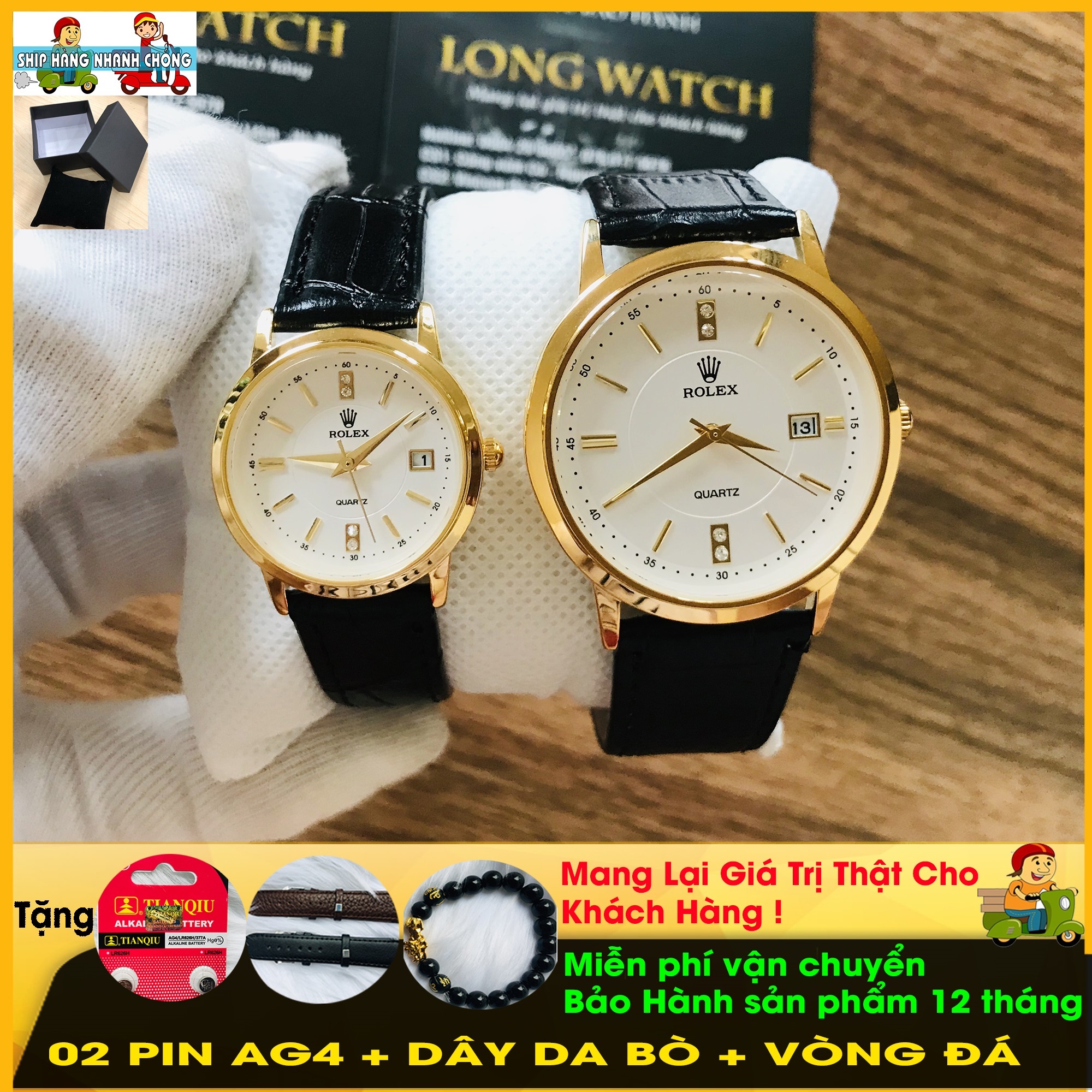[KHUYẾN MÃI LỚN] MUA CẶP ĐỒNG HỒ ĐÔI, ĐỒNG HỒ NAM, ĐỒNG HỒ NỮ, TẶNG VÒNG ĐÁ TỲ HƯU PHONG THỦY, TẶNG PIN AG4, TẶNG DÂY DA, ĐỒNG HỒ CÓ VIỀN MẠ TĨNH ĐIỆN PVD, KÍNH CHỐNG XƯỚC, CHỐNG NƯỚC 3ATM, DÂY DA BÒ