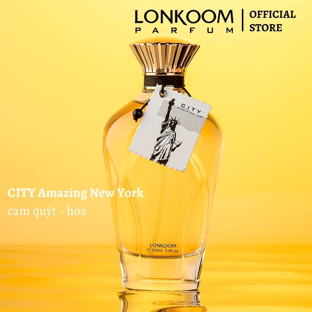 LONKOOM Nước hoa dành cho cả nam và nữ CITY AMAZING NEW YORK với mùi hương cam quýt có dung tích 100ml perfect Christmas gift for family