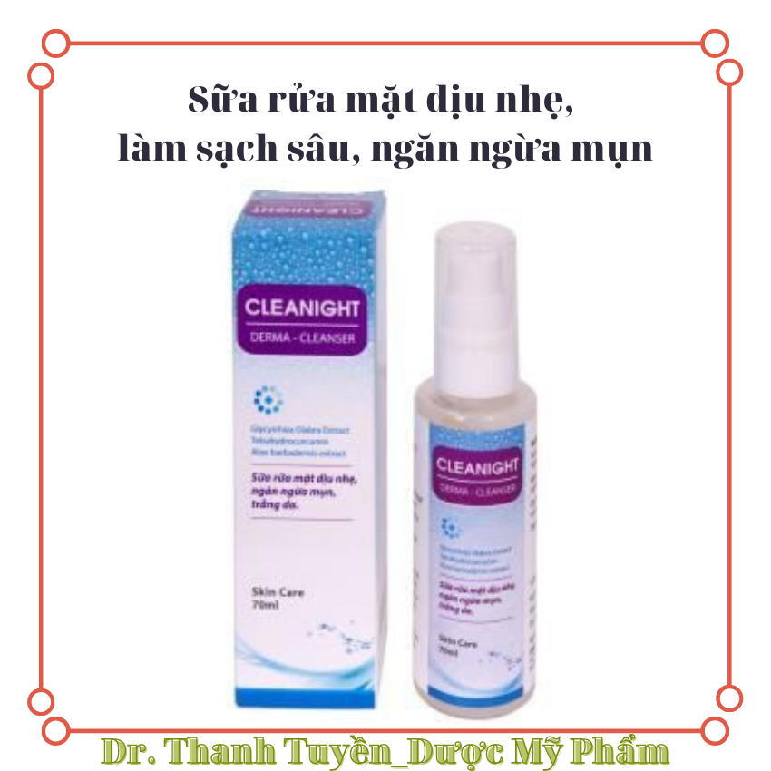 Sữa rửa mặt dịu nhẹ, giúp sạch sâu, ngăn ngừa mụn cleanight derma- cleanser 70ml