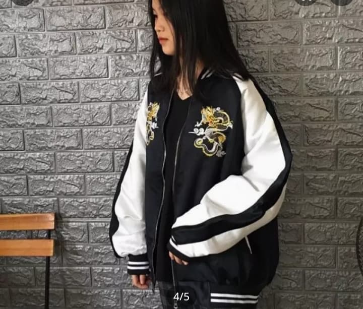 Áo khoác bomber thu đông thêu rồng nữ hithot, Áo khoác dù thu đông bao đẹp, bao rẻ, nam nữ đều mặc được, hot tiktok. phù hợp mọi vóc dáng, mềm mịn, chống thấm nước, kèm ảnh thật, B&Q việt nam