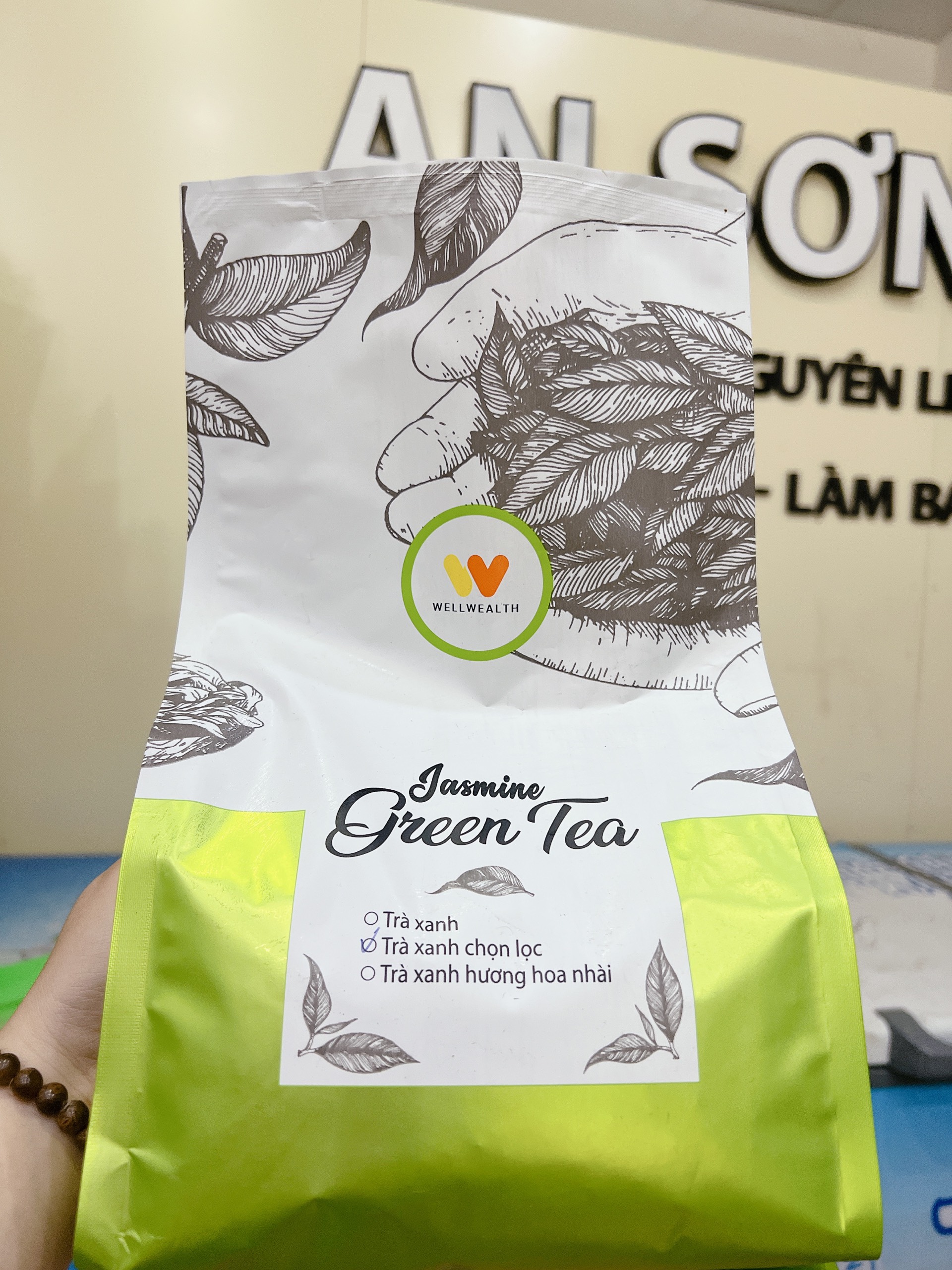 Trà xanh chọn lọc khối lượng 500gr