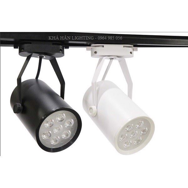 Đèn Rọi Ray 7W SMD Mắt Trâu - ĐÈN KHẢ HÂN đèn rọi ray vỏ đen, vỏ trắng, ánh sáng trắng, ánh sáng vàng, đèn chiếu điểm, đèn rọi trang trí shop quần áo.