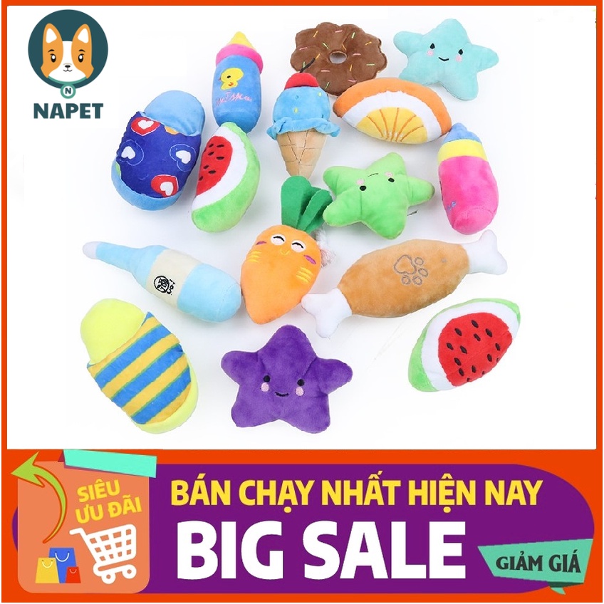 Đồ chơi nhồi bông màu sắc thu hút chó mèo thỏa thích nhai gặm mà không lo đau răng