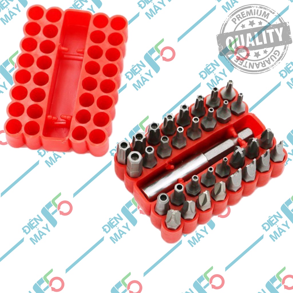Dmf5 bộ mũi vít 33 chi tiết đa dụng - mũi hoa thị 6 cánh có lỗ
